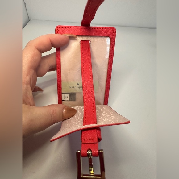 Kate Spade New Take a Walk on the Wild Side Leather Flamingo Luggage Tag - Picture 7 of 9